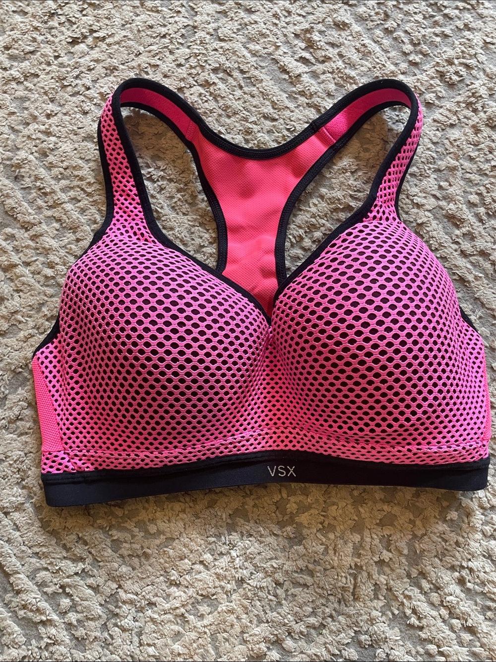 VSX Hot Pink Mesh Racerback Support Sports Bra